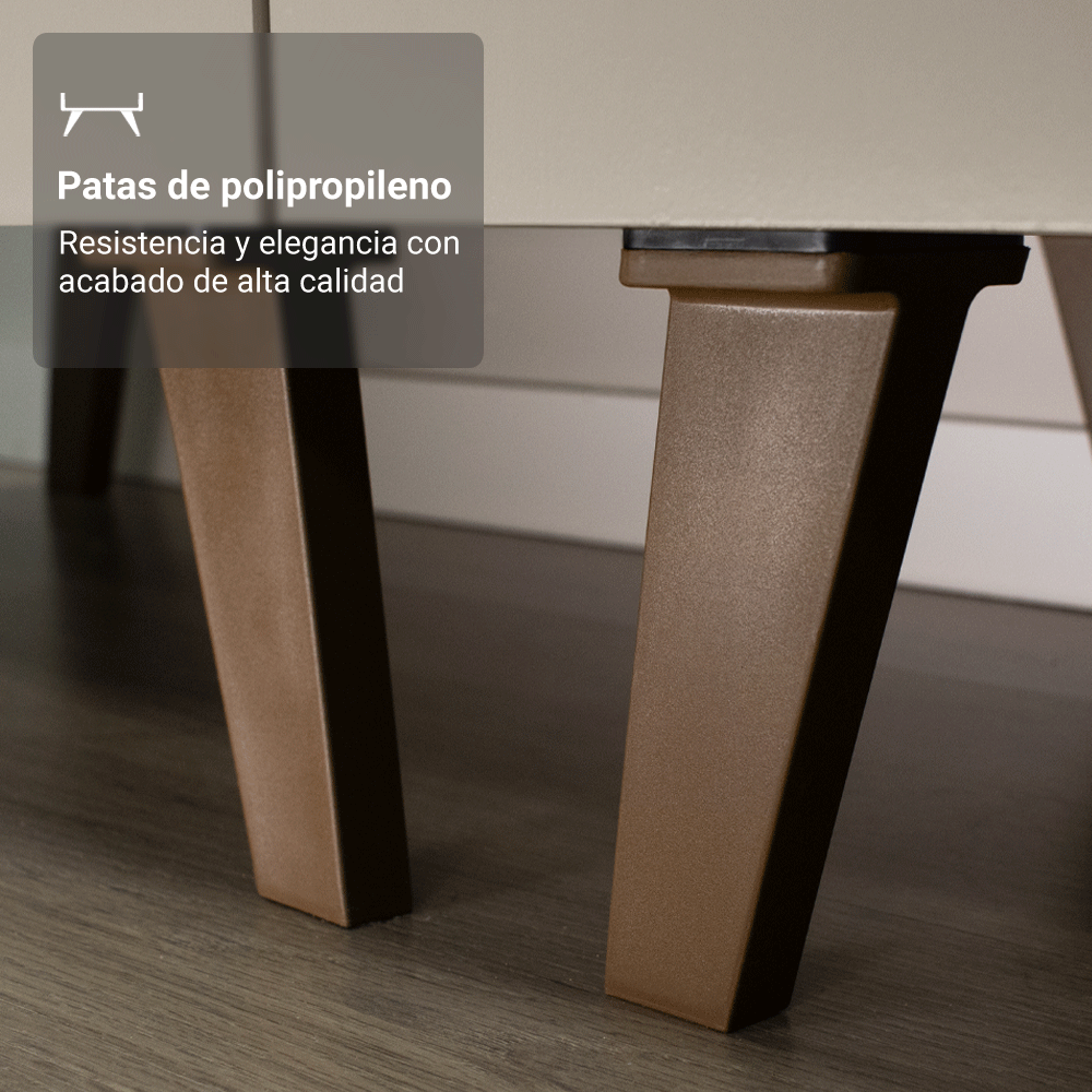 Bajo Mesada para Bacha 120 cm 3 Puertas 1 Cajón Con Patas Nice Crema