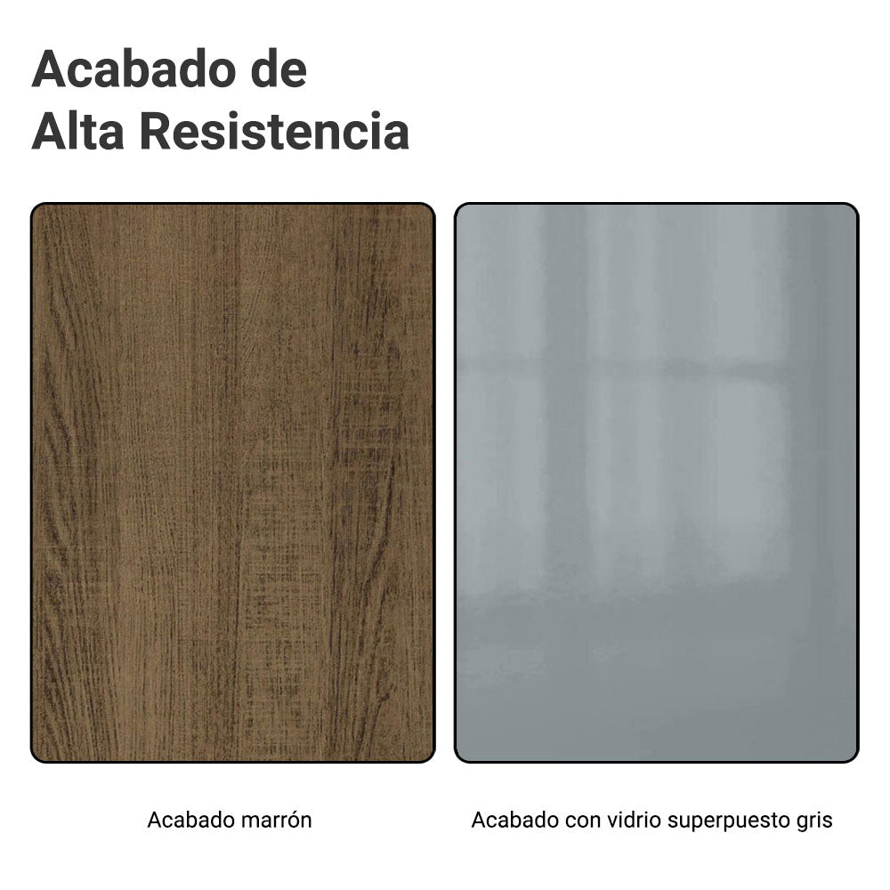 Alacena 100 cm 1 Puerta Rebatible Marrón/Gris Lux Madesa