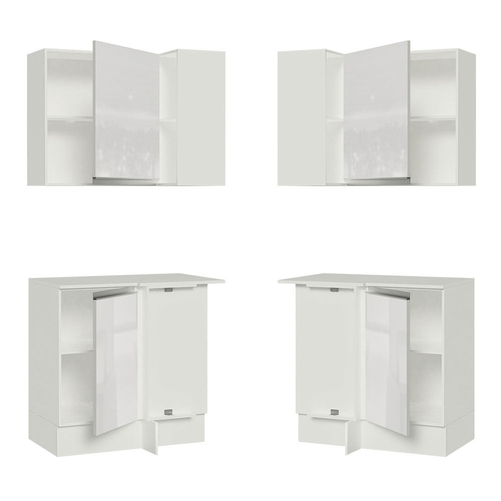 Combo de rincón Madesa Smart 100% MDF 2 Puertas y Nicho Puertas Blanco Brillante