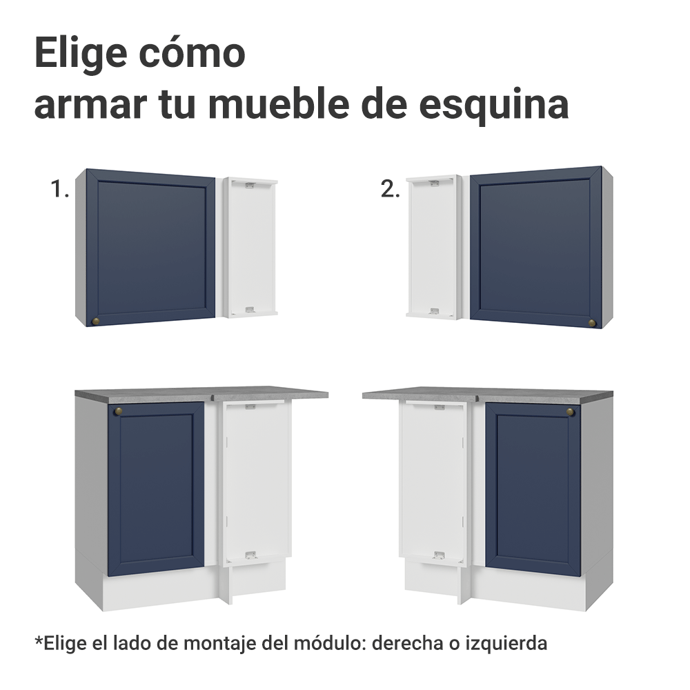 Cocina Esquinera 399 cm Vik Blanco/Azul 02