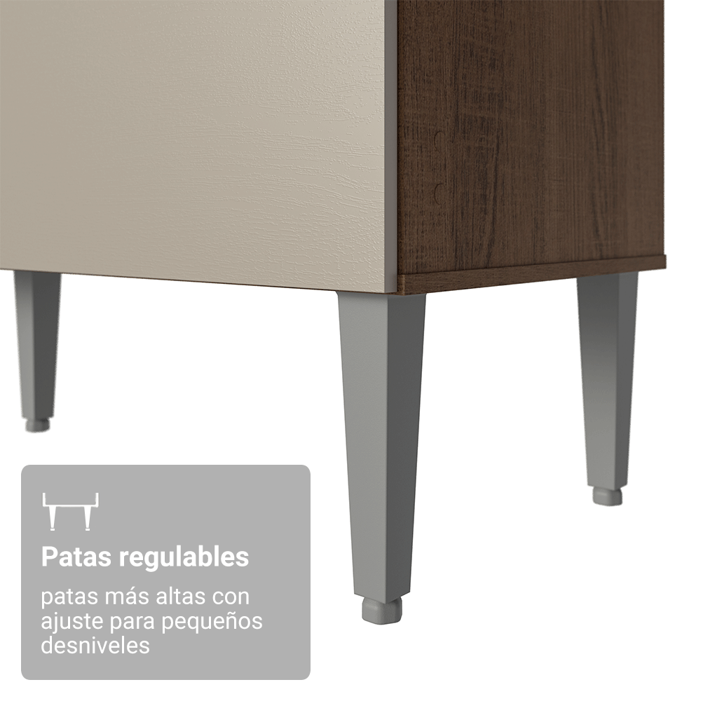 Cocina Compacta 196 cm Aura Marrón/Crema 01