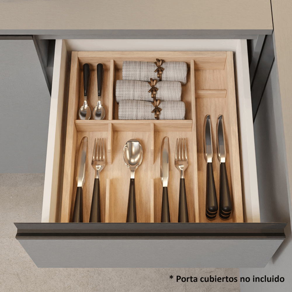 Cocina Compacta 180 cm Flotante Gris Nice Madesa 04