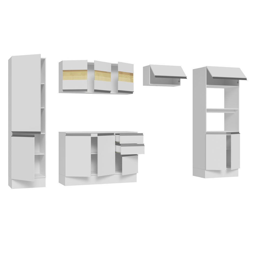 Combo completo de Cocina 100% MDF 300cm Blanco Smart Madesa 03