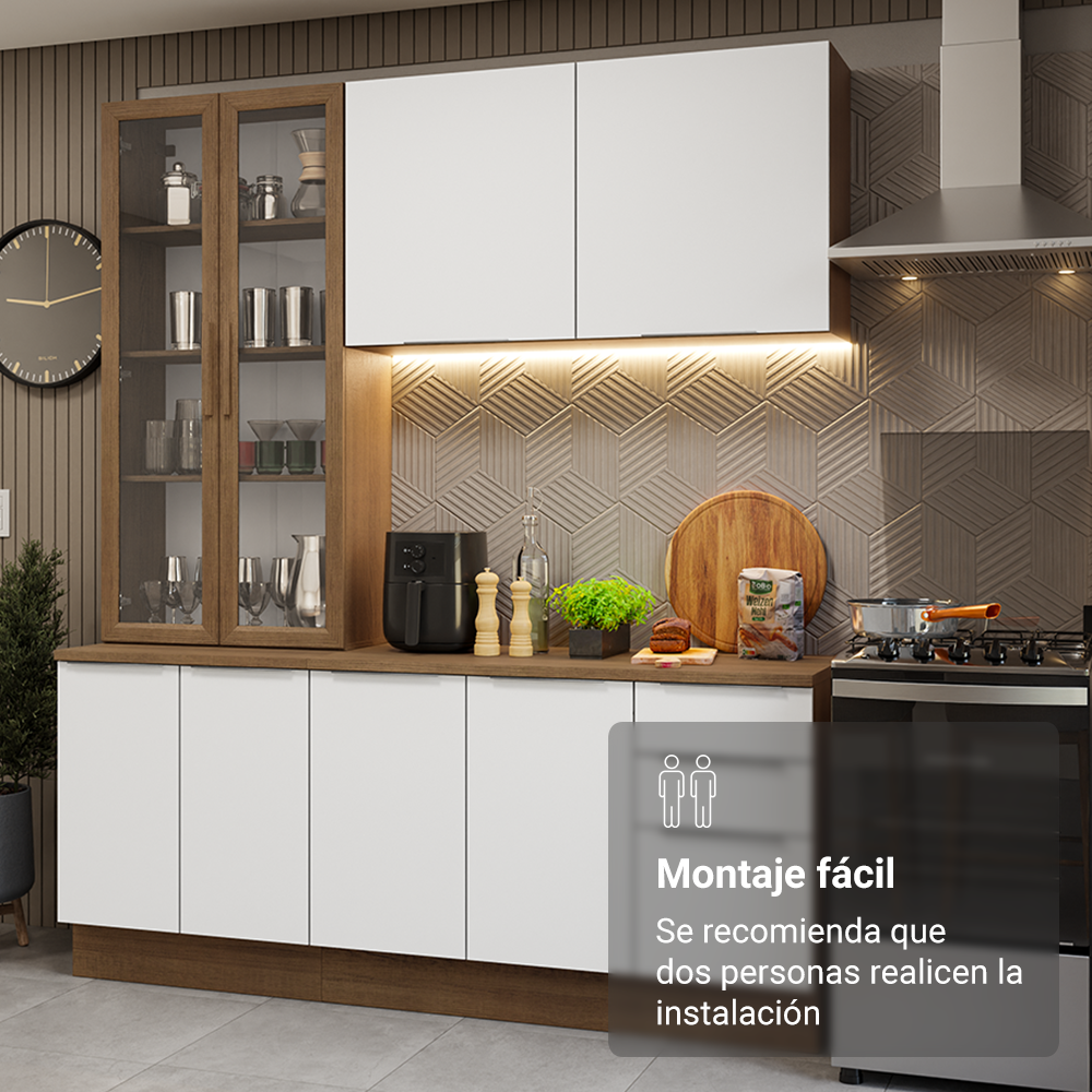 Combo completo de Cocina con Cristalero 190 cm Madesa Stella MB 11