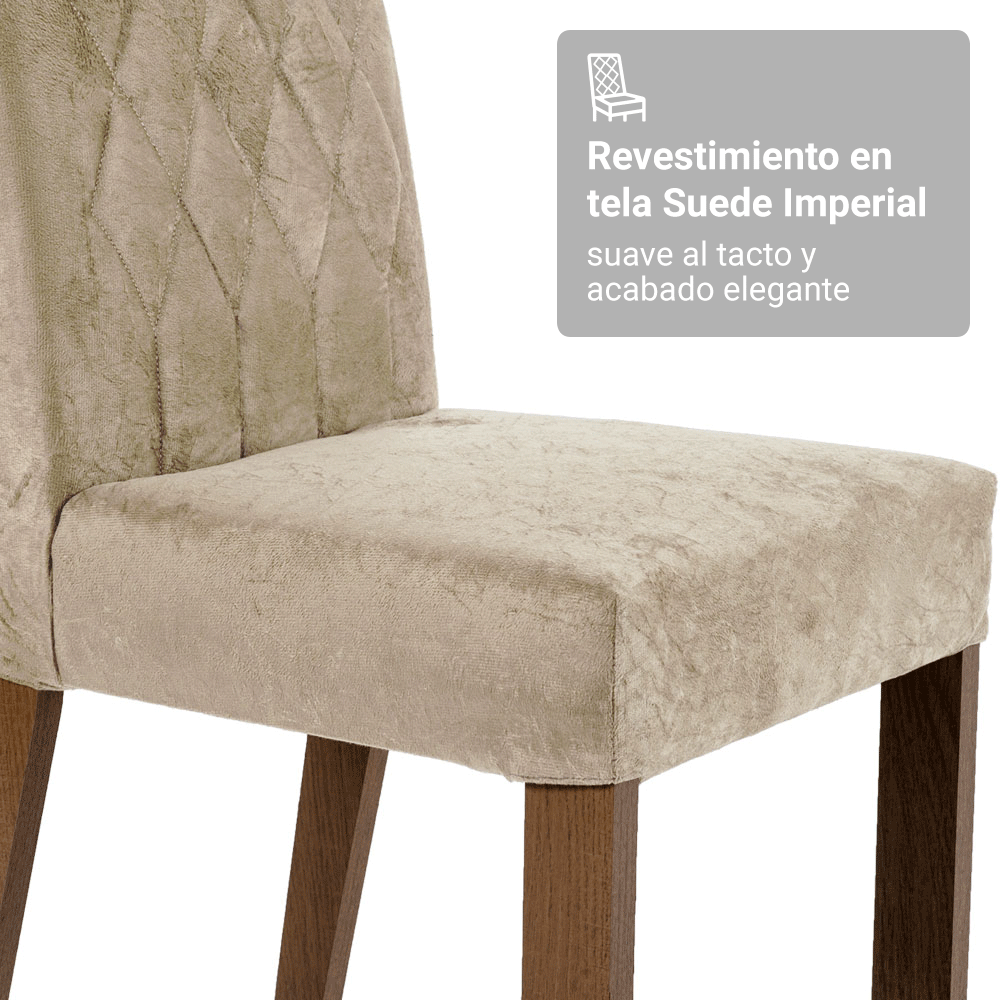 Juego de Comedor Mesada de Madera 6 Sillas Leon Marrón/Imperial