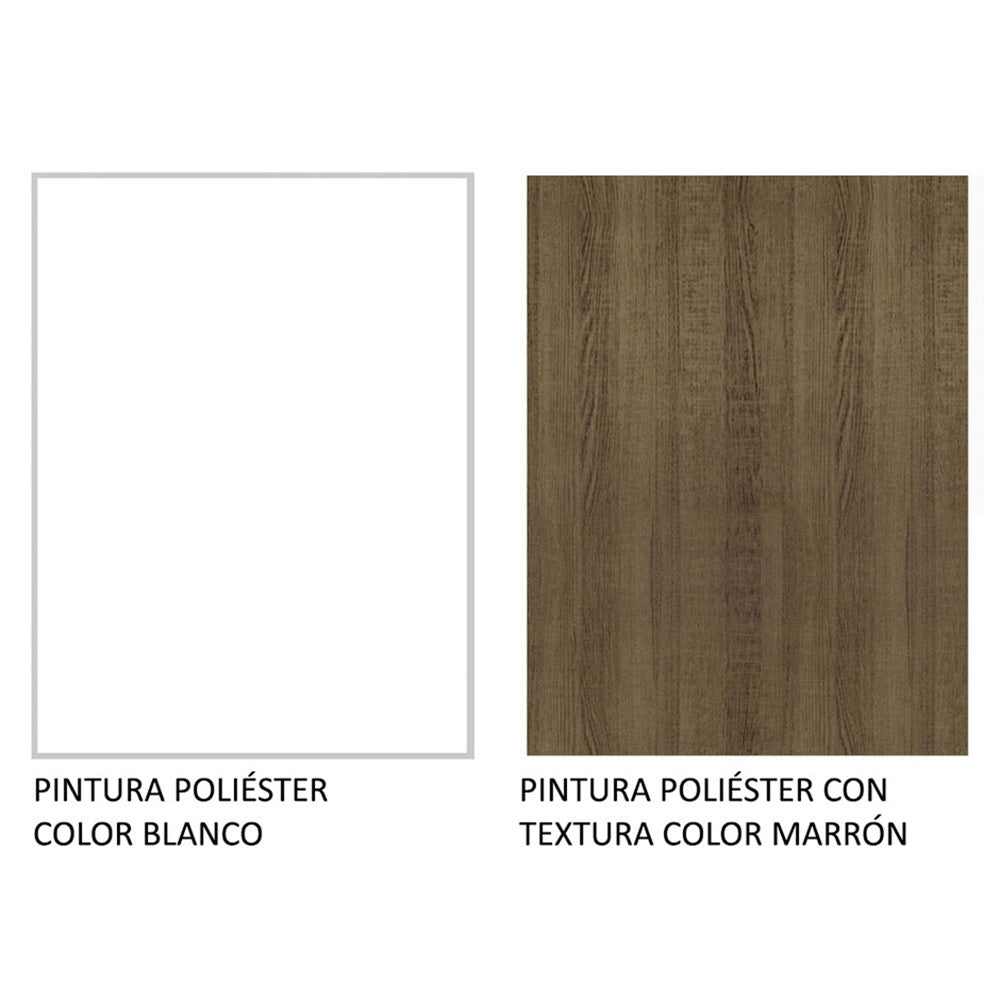 Placard Matrimonial Lyon 3 Puertas Corredizas 2 Cajones con Patas Blanco/Marrón