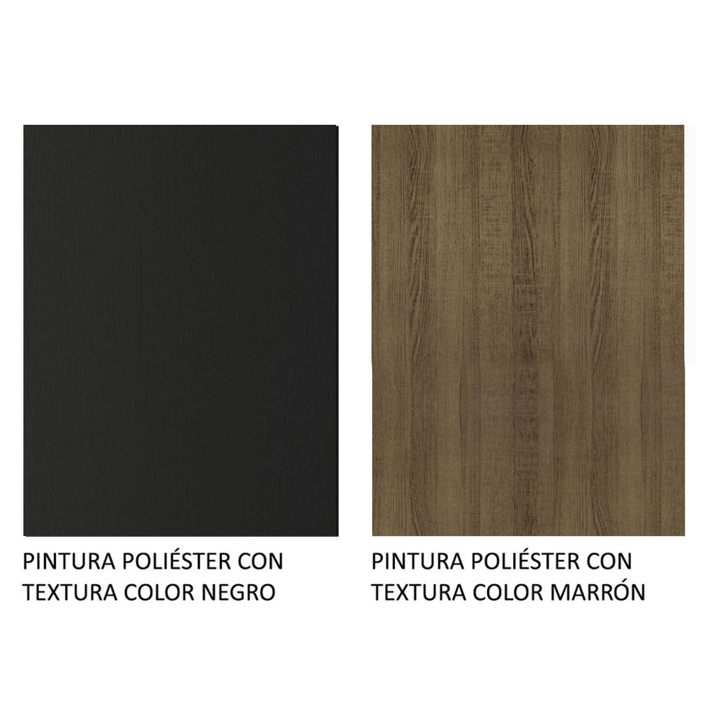 Placard Matrimonial Monaco 3 Puertas Corredizas 2 con Espejos Negro/Marrón