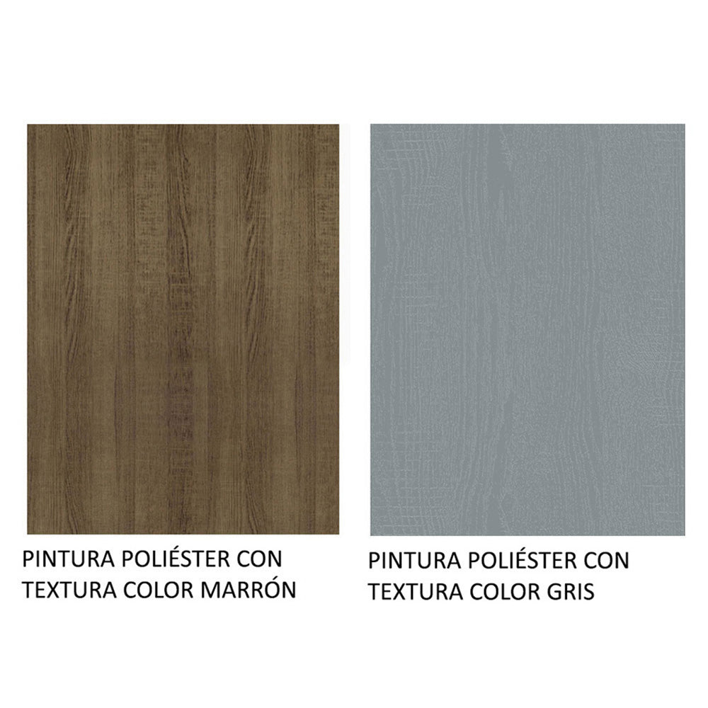 Placard Matrimonial 3 Puertas Corredizas con Espejos Marrón/Gris Monaco