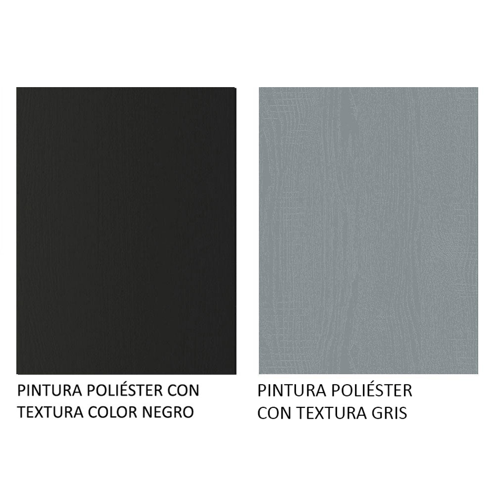 Placard Matrimonial 3 Puertas Corredizas Negro/Gris Monaco