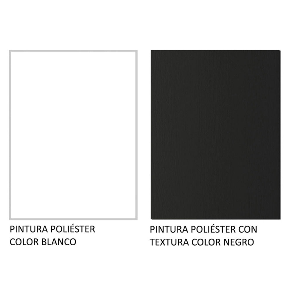 Placard Soltero Denver 2 Puertas Corredizas con Espejo Blanco/Negro