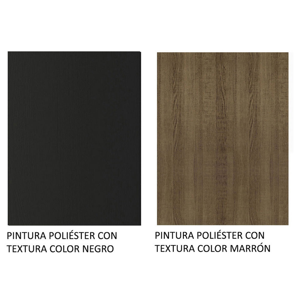 Placard Soltero 2 Puertas Corredizas con Espejo 2 Cajones Negro/Marrón Dallas
