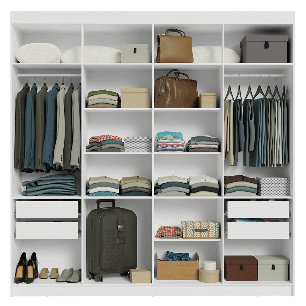 Placard Matrimonial 8 Puertas Batientes Venus Blanco/Blanco/Marrón