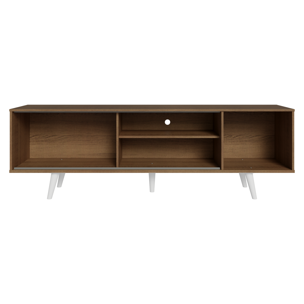 Rack Madesa Dubai para TV hasta 65 Pulgadas con Patas Marrón/Blanco 6E09