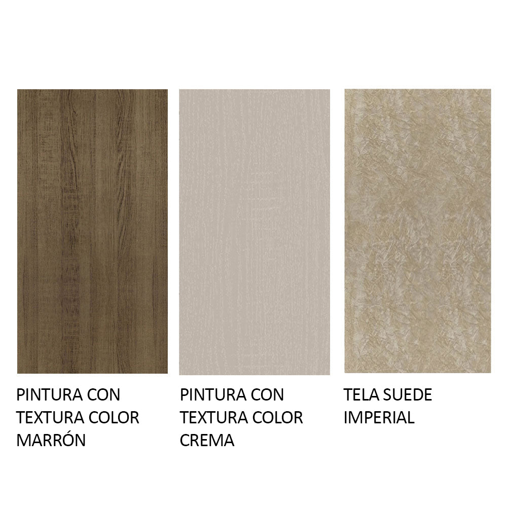 Juego de Comedor Mesa con Tapa de Madera 4 Sillas Marrón/Crema/Imperial Keila Madesa