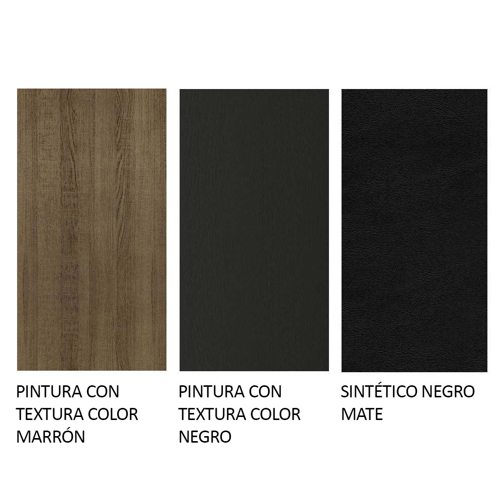 Juego de Comedor Mesa con Tapa de Vidrio 4 Sillas Negro/Marrón Greta Madesa