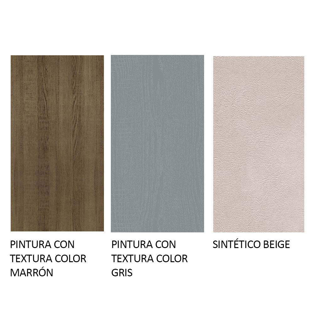 Juego de Comedor Mesa Tapa de Madera 4 Sillas Marrón/Gris/Sintético Beige Samara Madesa