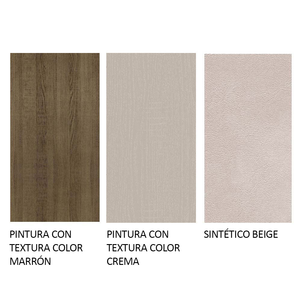 Juego de Comedor Mesa con Tapa de Vidrio 4 Sillas Marrón/Crema/Beige Tifani Madesa