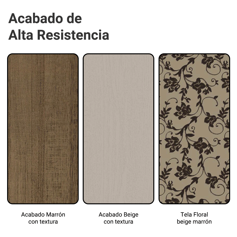Juego de Comedor Mesa Tapa de Vidrio 6 Sillas Marrón/Crema/Tapizado Beige Marrón Heloísa Madesa