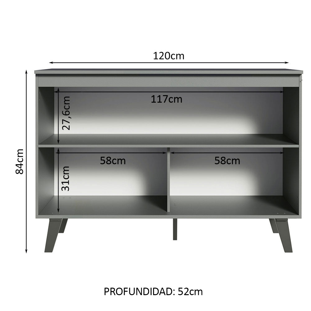 Bajo Mesada Cocina 120 cm 2 Puertas Gris Nice Madesa