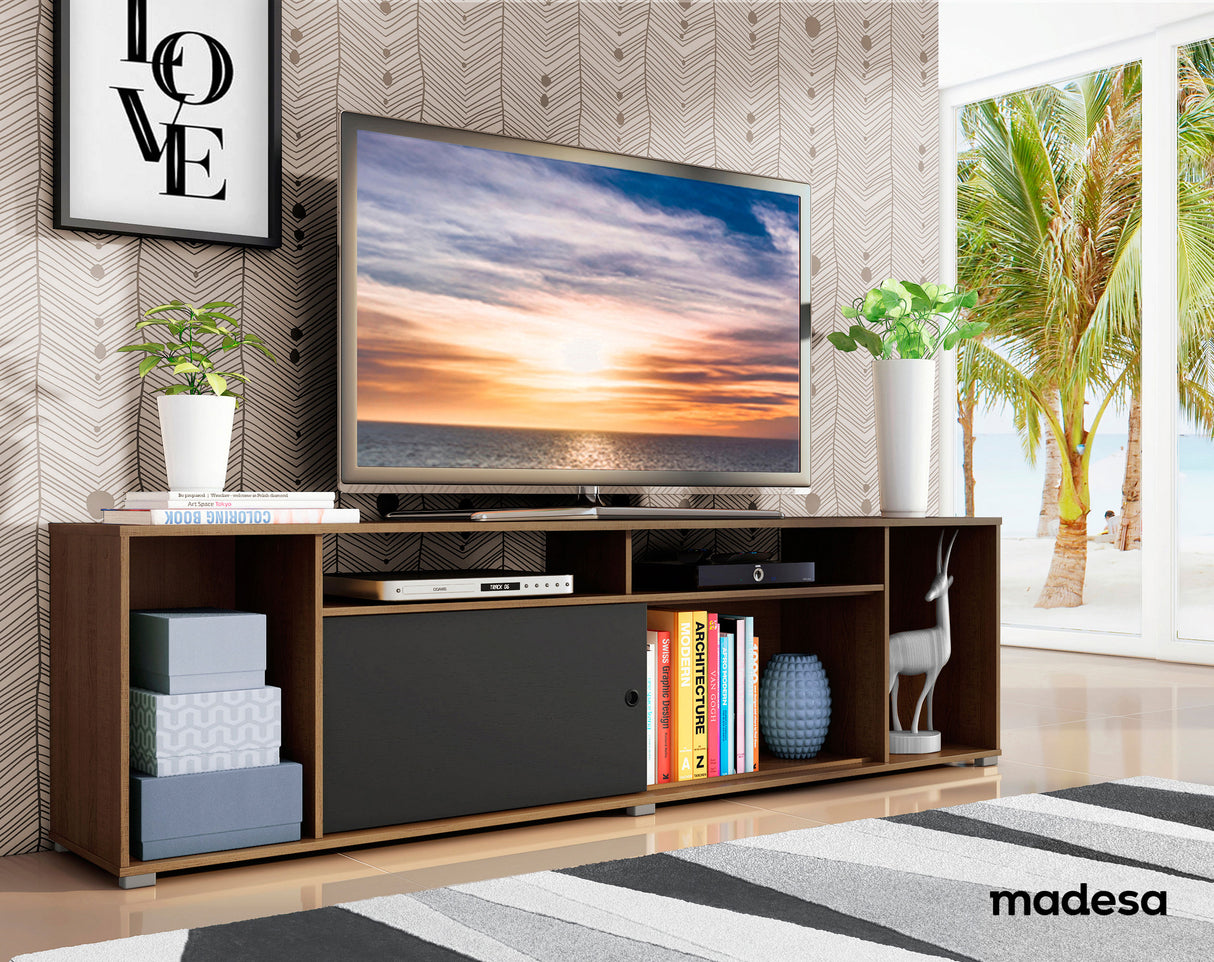 Rack para TV hasta 65 Pulgadas Madesa Cancun Marrón/Negro