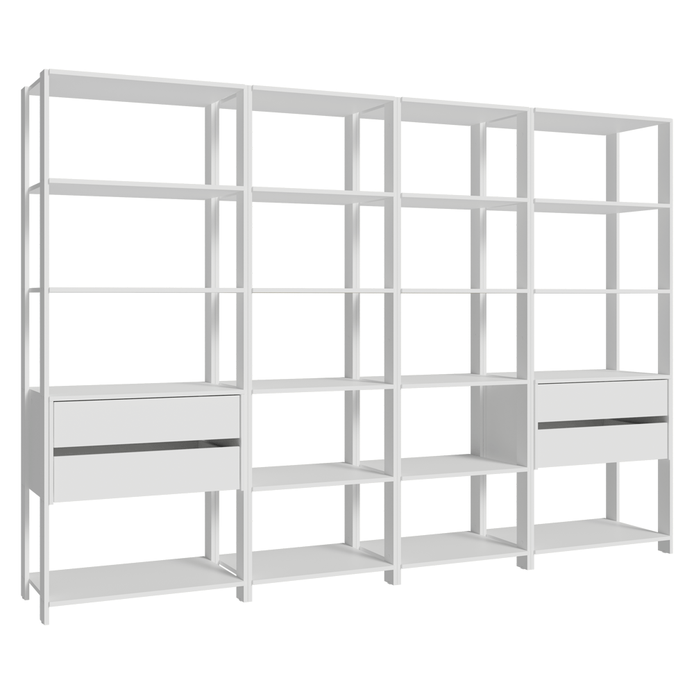 Placard Modulado 258 cm 4 Cajones Valencia Blanco 06