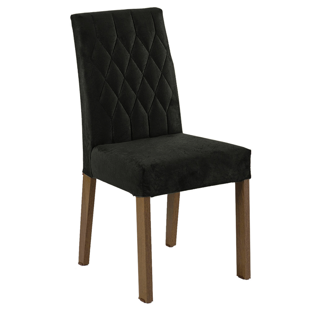 Juego de Comedor Tapa con Vidrio 6 Sillas Marrón/Negro/Oxford Dinan Madesa