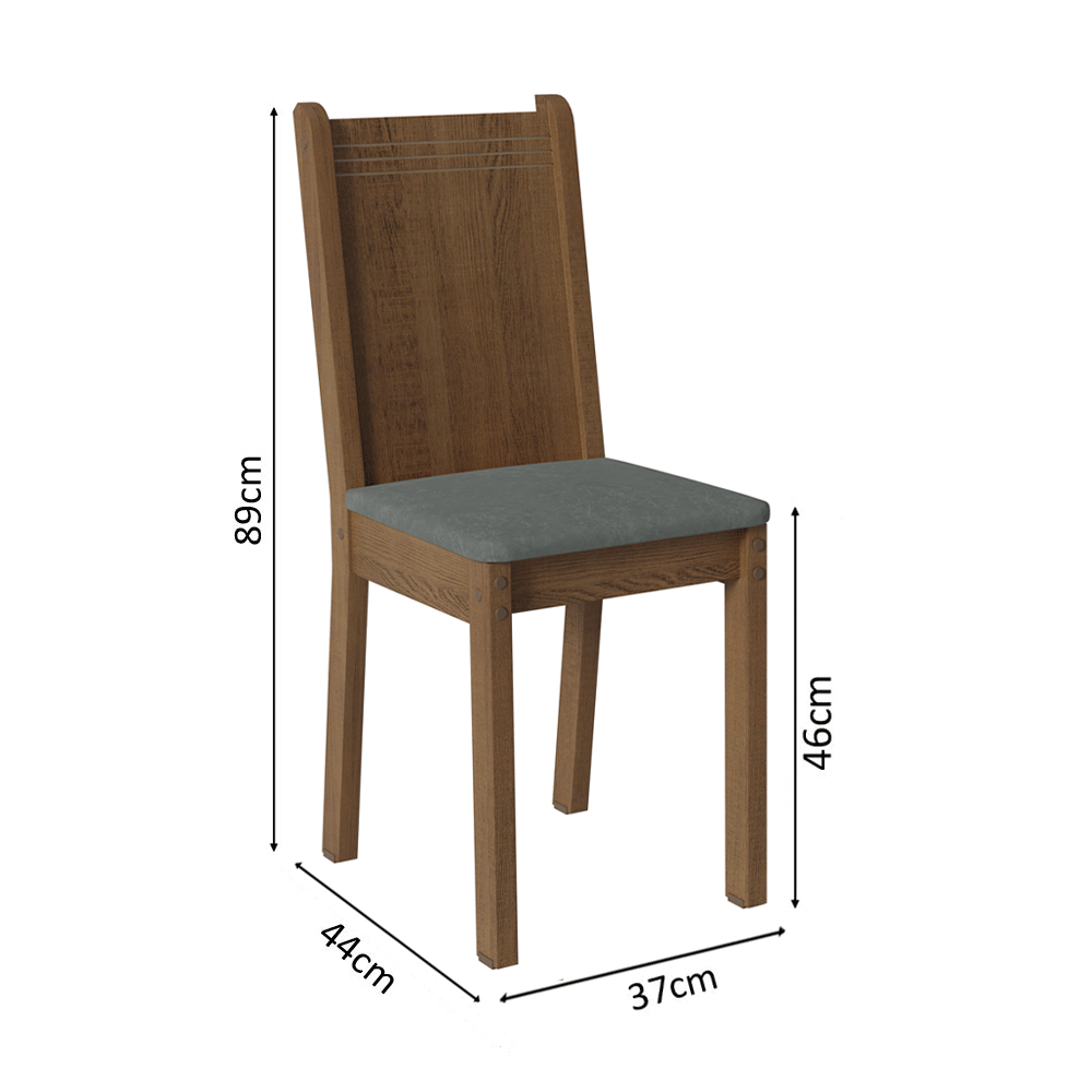 Juego de 6 Sillas 4290 Marrón/Silver