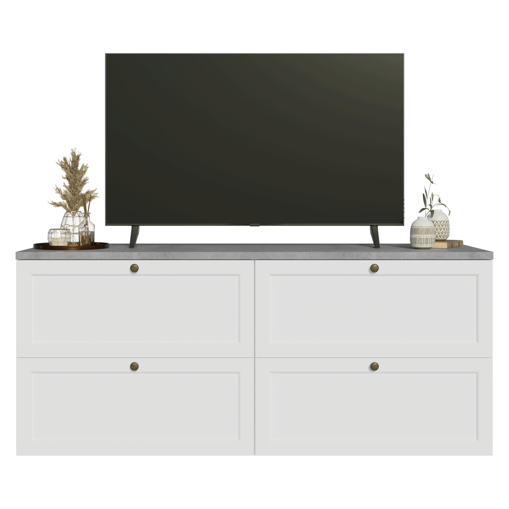 Rack para TV hasta 70 pulgadas, 160cm, 4 cajones, Blanco Vik 04