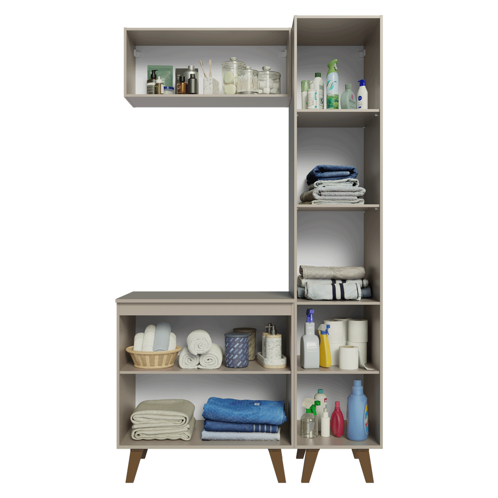 Vanitory, 120cm, 5 puertas, Crema Nice 03