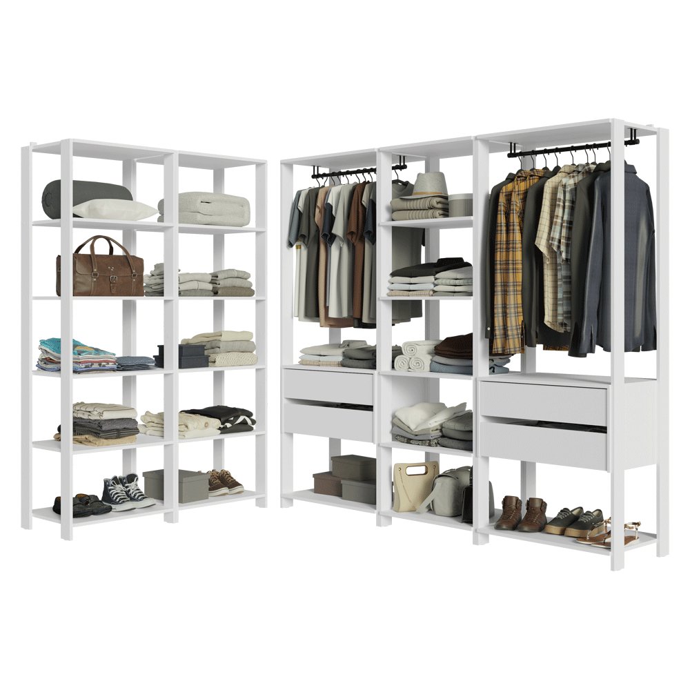 Placard Modulado 317 cm 4 Cajones Valenci Blanco