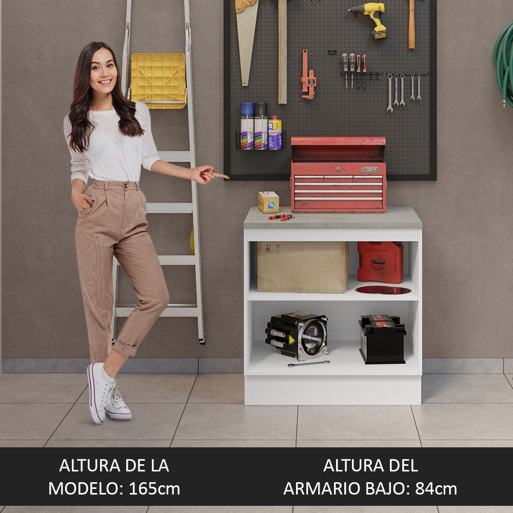 Bajo Mesada Multiuso 80cm 2 Puertas Blanco/Negro Agata Madesa