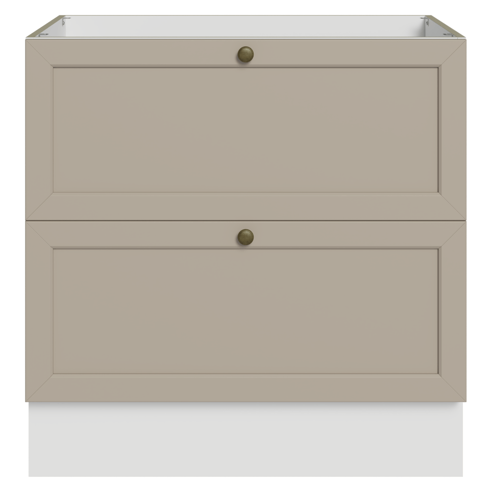 Bajo Mesada 80 x 60 cm 2 Cajones (Sin Mesada) Blanco/Crema Vik Madesa
