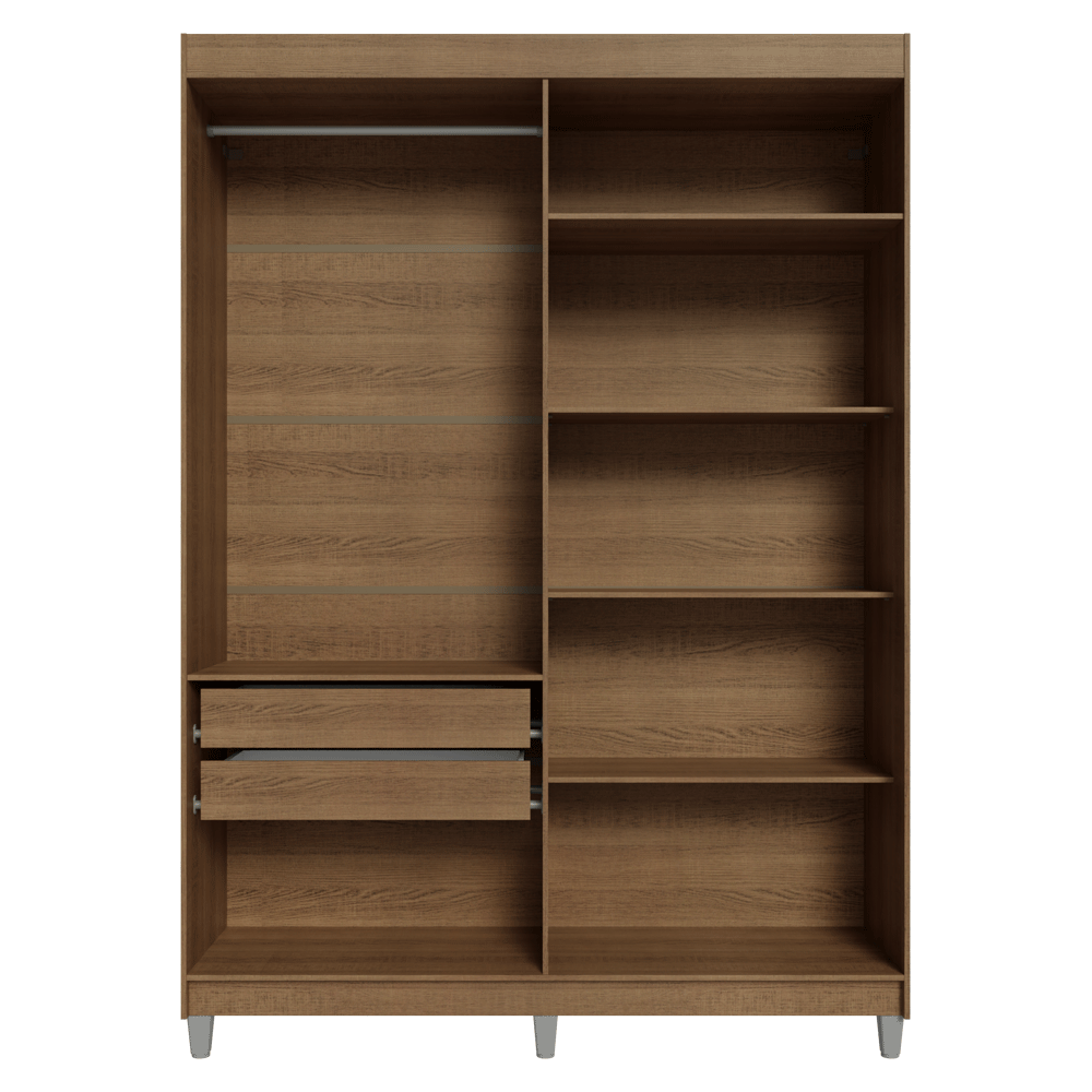 Placard Closet con Patas 2 Cajones 121 cm Marrón Venus Madesa