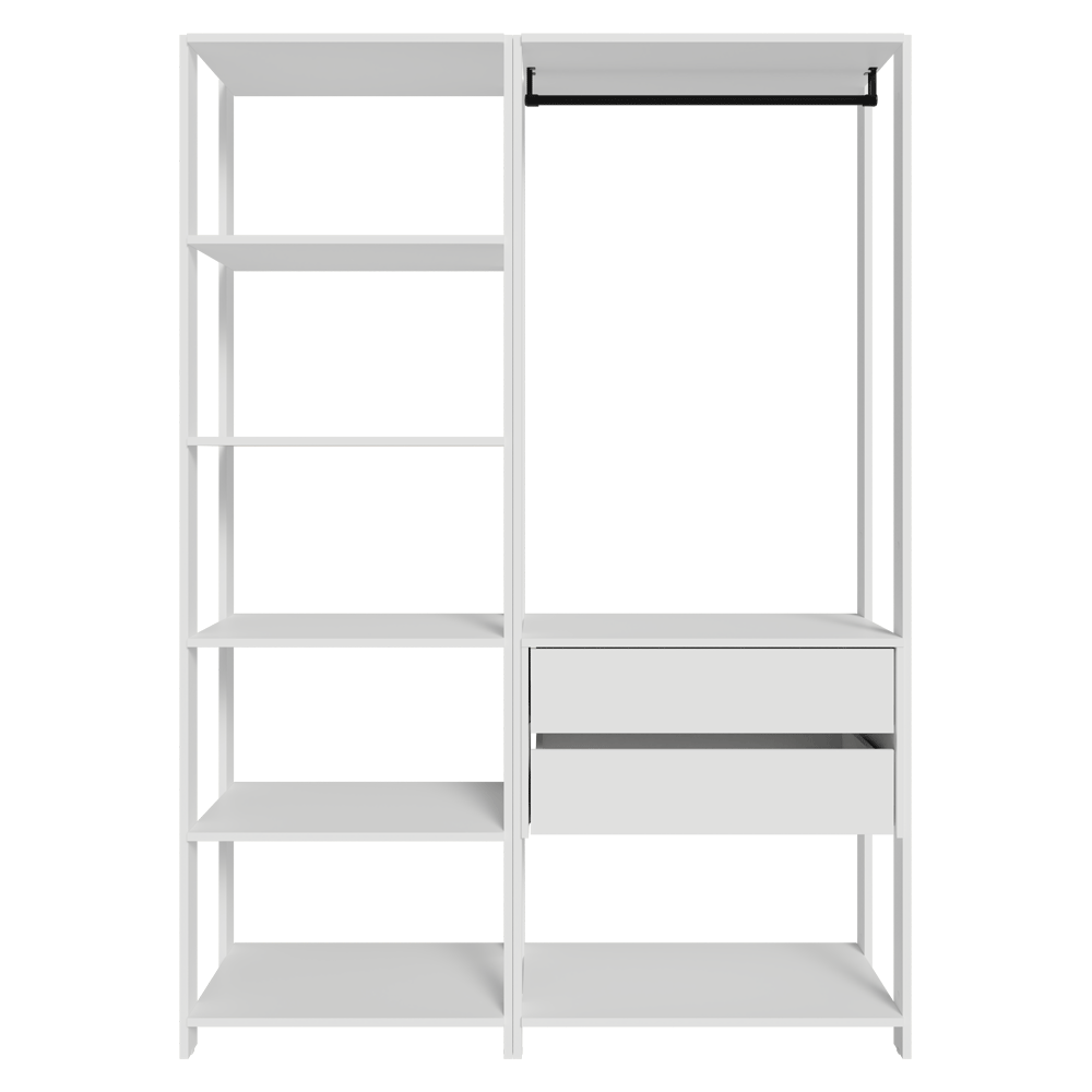 Placard Ropero Modulado 2 Cajones 129 cm Blanco Valencia Madesa
