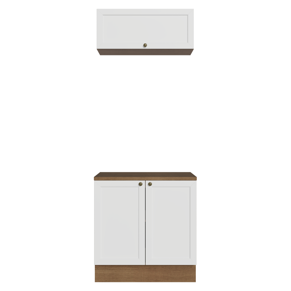 Vanitory 80cm 3 puertas Marrón/Blanco Vik 02