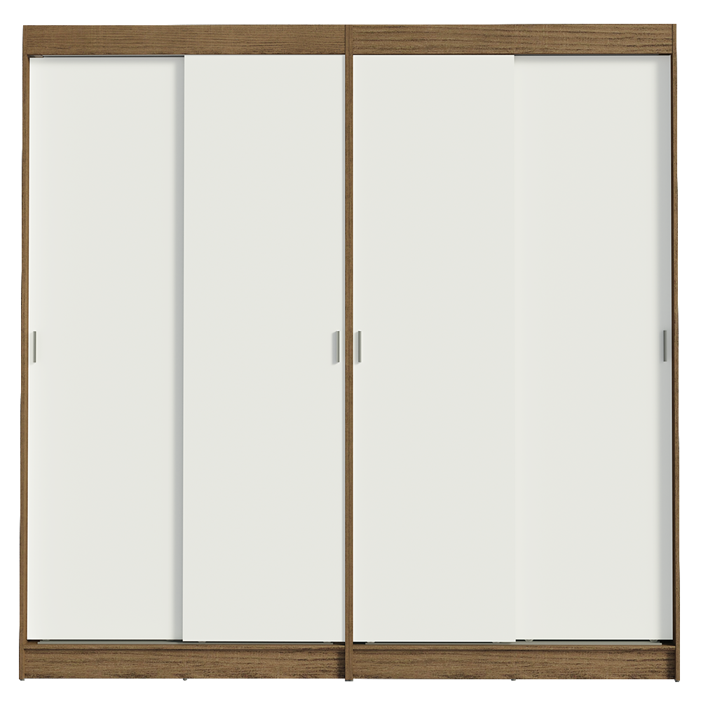 Conjunto 2 Placares 4 Puertas Corredizas Marrón/Blanco Tokio Madesa