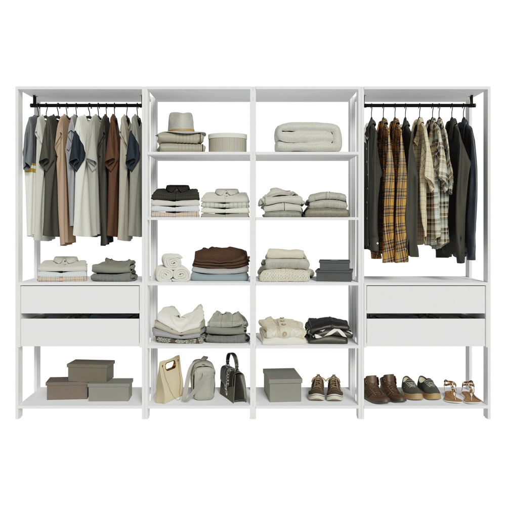 Placard Modulado 258 cm 4 Cajones Valencia Blanco 02
