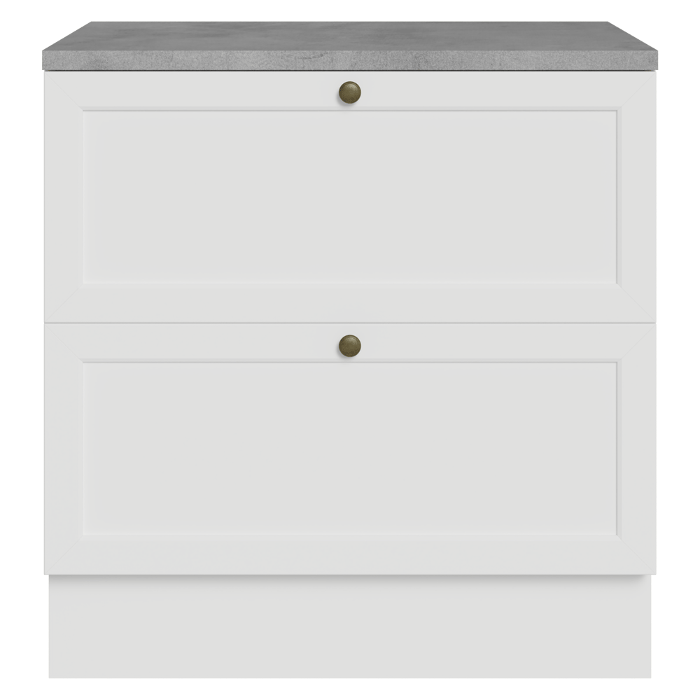 Bajo Mesada de Cocina 80 cm 2 Cajones Blanco Vik Madesa