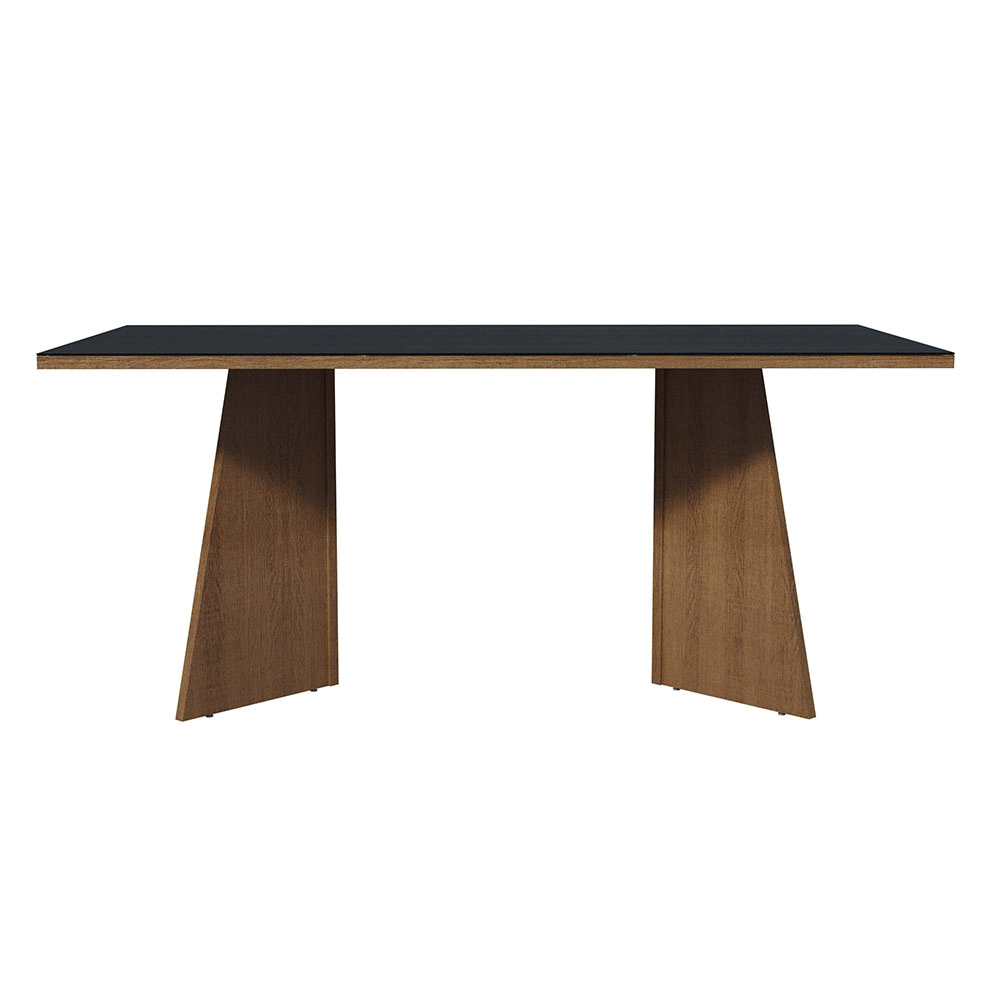 Conjunto Comedor Mesa Mesada de Vidro 6 Sillas Marrón/Negro Viola Madesa