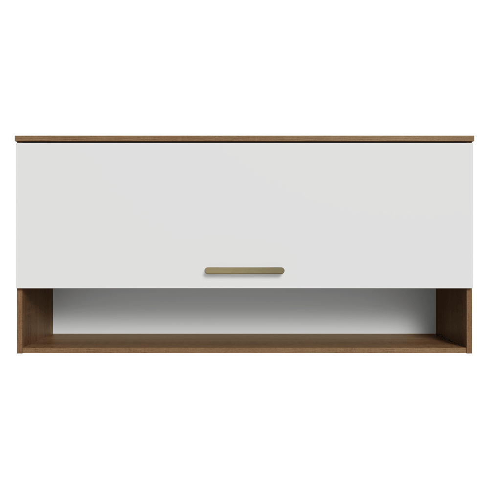 Alacena 105 cm 1 Puerta Rebatible Marrón/Blanco Lille Madesa