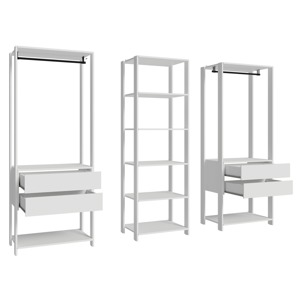 Placard Modulado 199 cm 4 Cajones Valencia Blanco