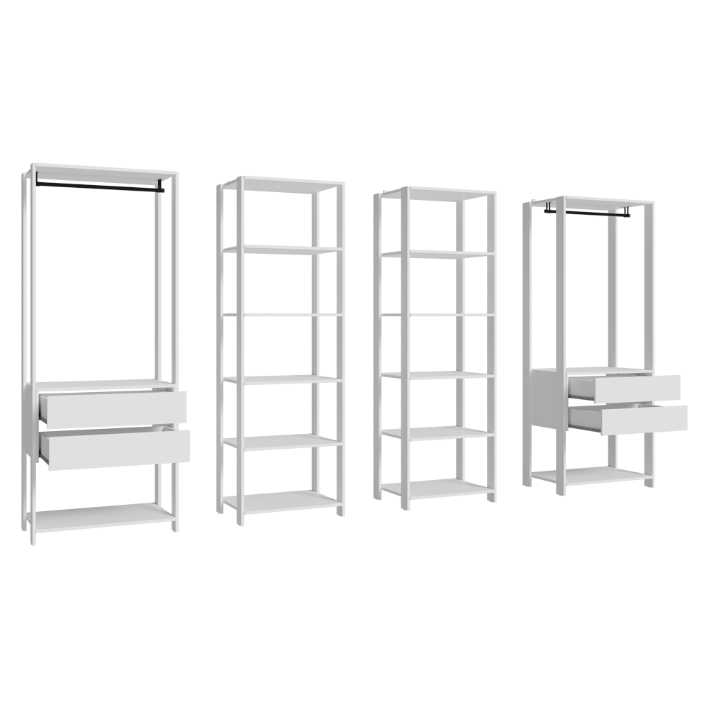 Placard Modulado 258 cm 4 Cajones Valencia Blanco 02