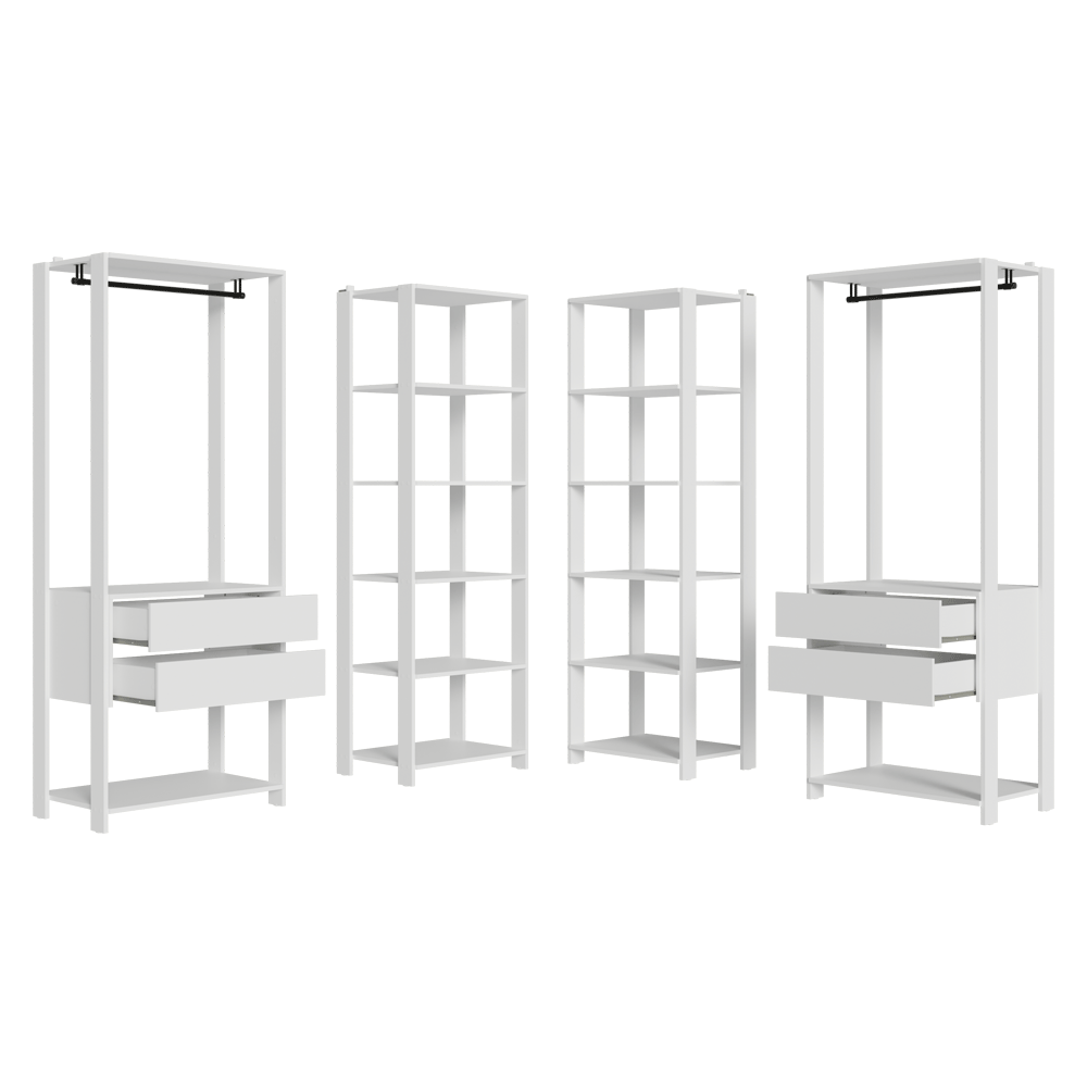 Placard Modulado 258 cm 4 Cajones Valencia Blanco 04