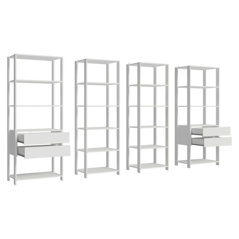 Placard Modulado 258 cm 4 Cajones Valencia Blanco 06