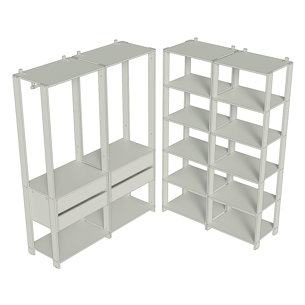 Placard Modulado 258 cm 4 Cajones Valencia Blanco 03