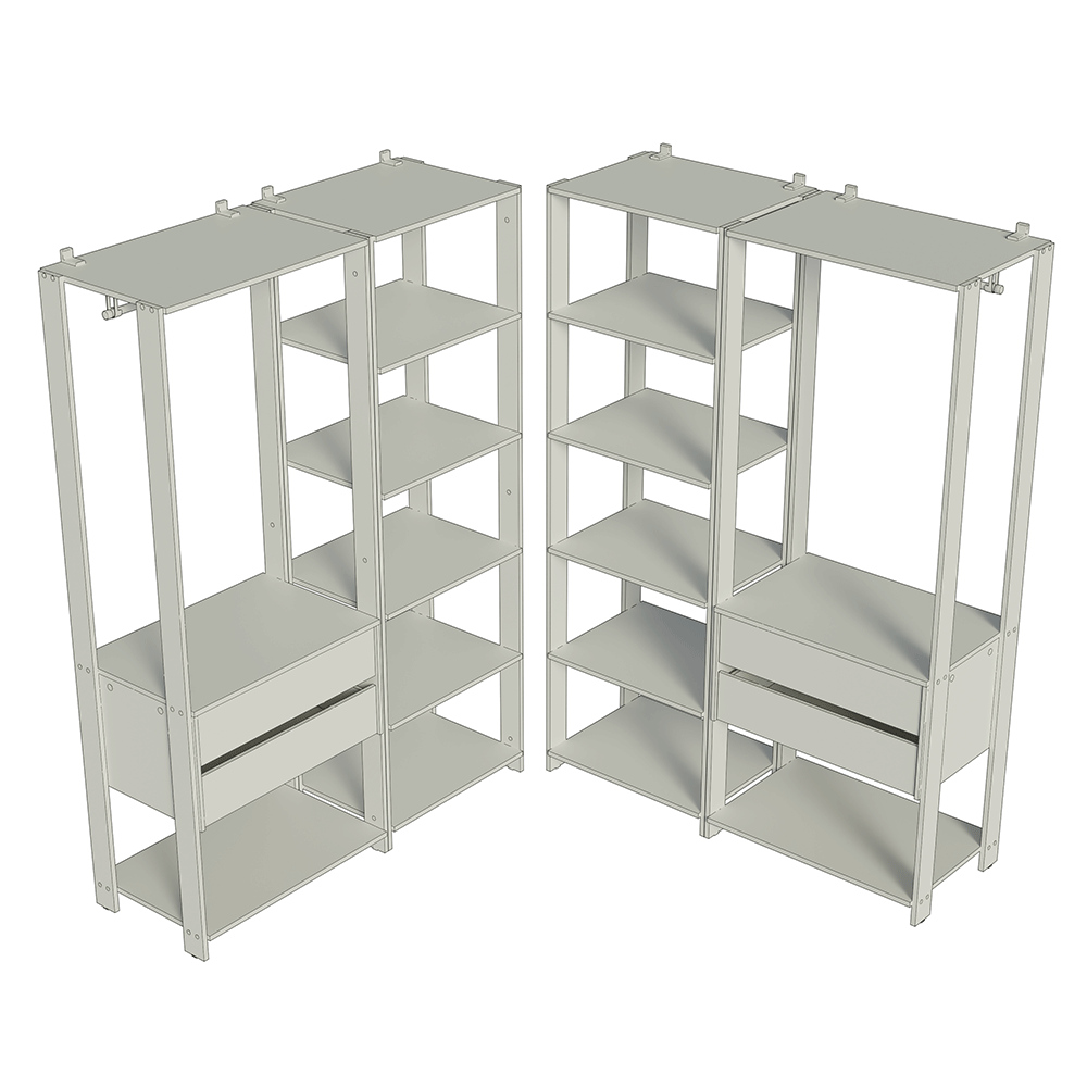 Placard Modulado 258 cm 4 Cajones Valencia Blanco 04