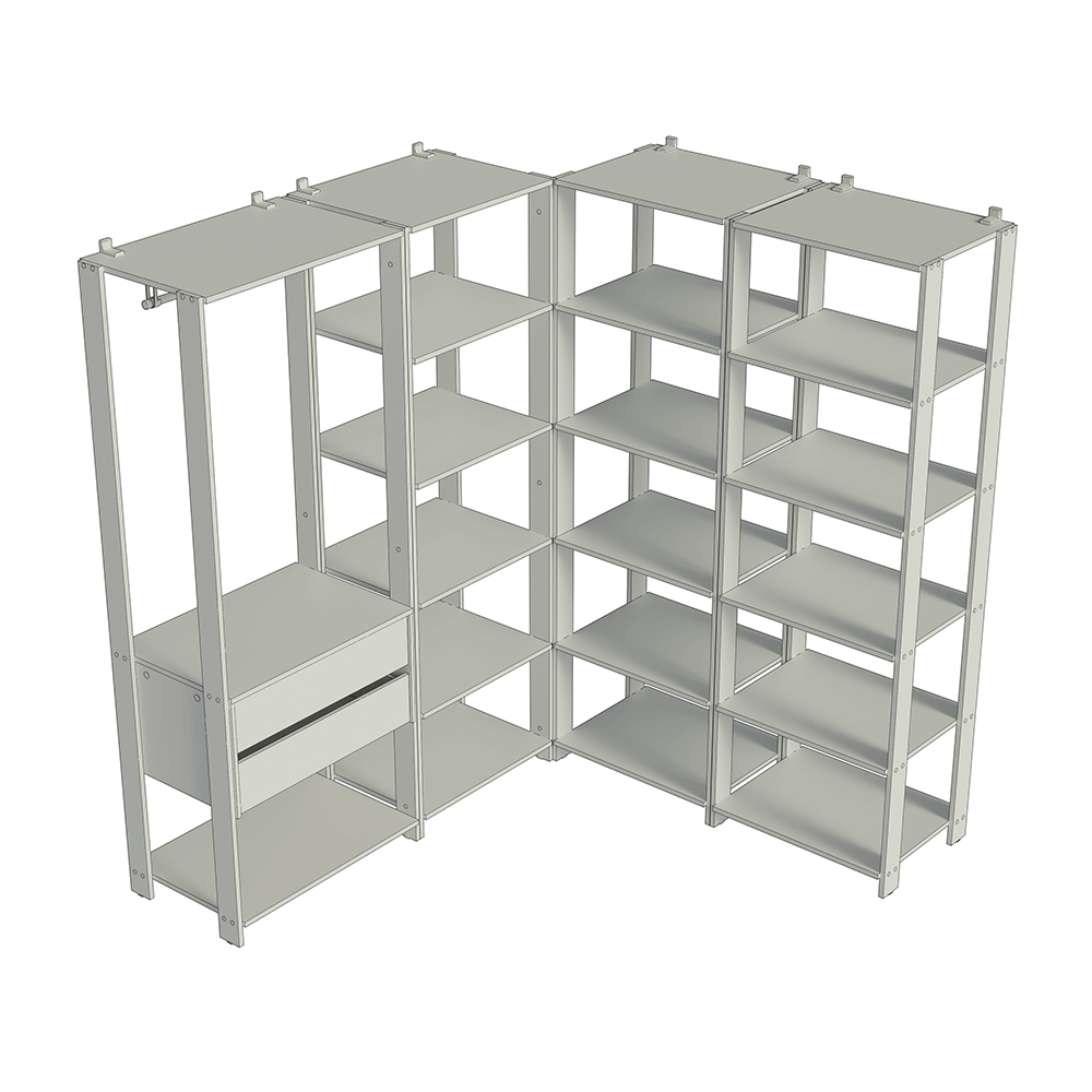 Placard Modulado 247 cm 2 Cajones Valencia Blanco