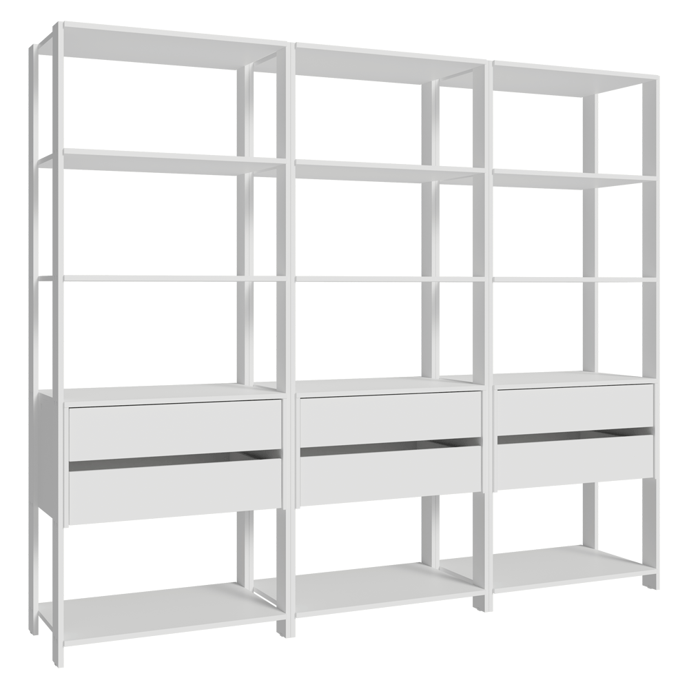 Placard Modulado 210 cm 6 Cajones Valencia Blanco