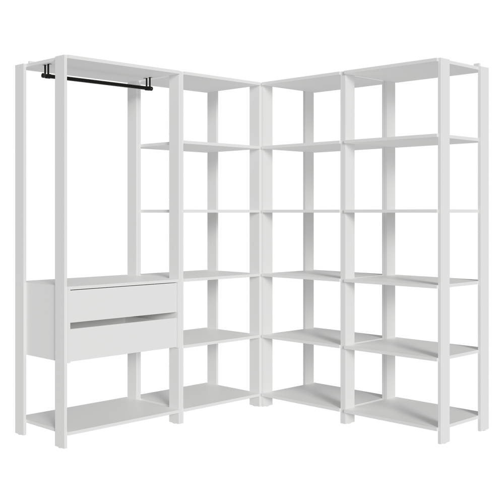 Placard Modulado 247 cm 2 Cajones Valencia Blanco