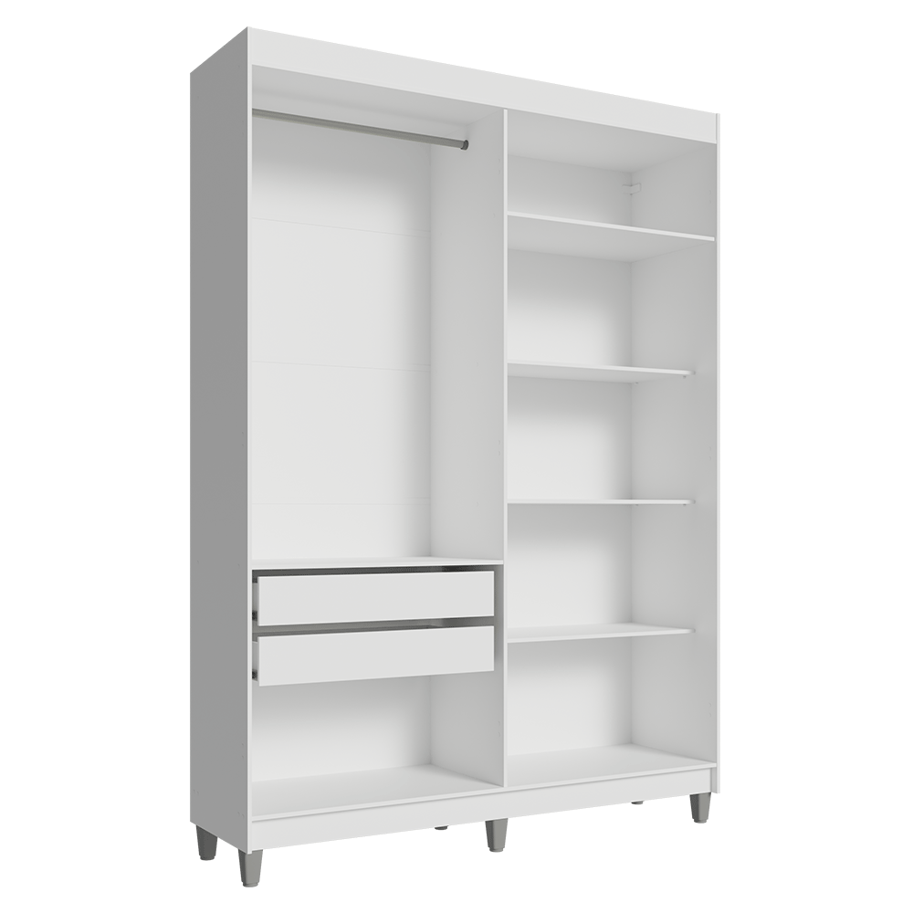 Placard Closet con Patas 2 Cajones 121 cm Blanco Venus Madesa